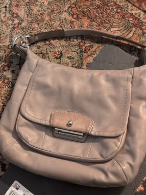 Coach Newtral Taupe Leather Shoulder Bag